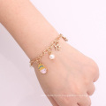 Asksa 2021 New Fashion Crystal Charms Bracelet Cartoon Pearl Pareja Pulseras de joyas Regalos Pulseras Girls